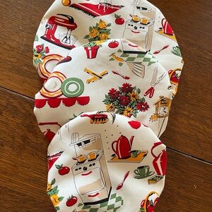 Hand Made Retro Kitchen Print Round Bowl Covers